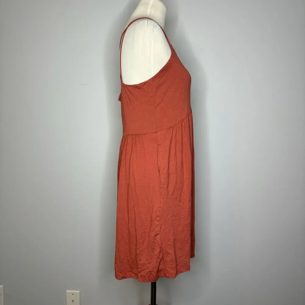 Old Navy- Red Fit & Flare Cross-Back Mini Cami Dress w/Pockets - Picture 2 of 4